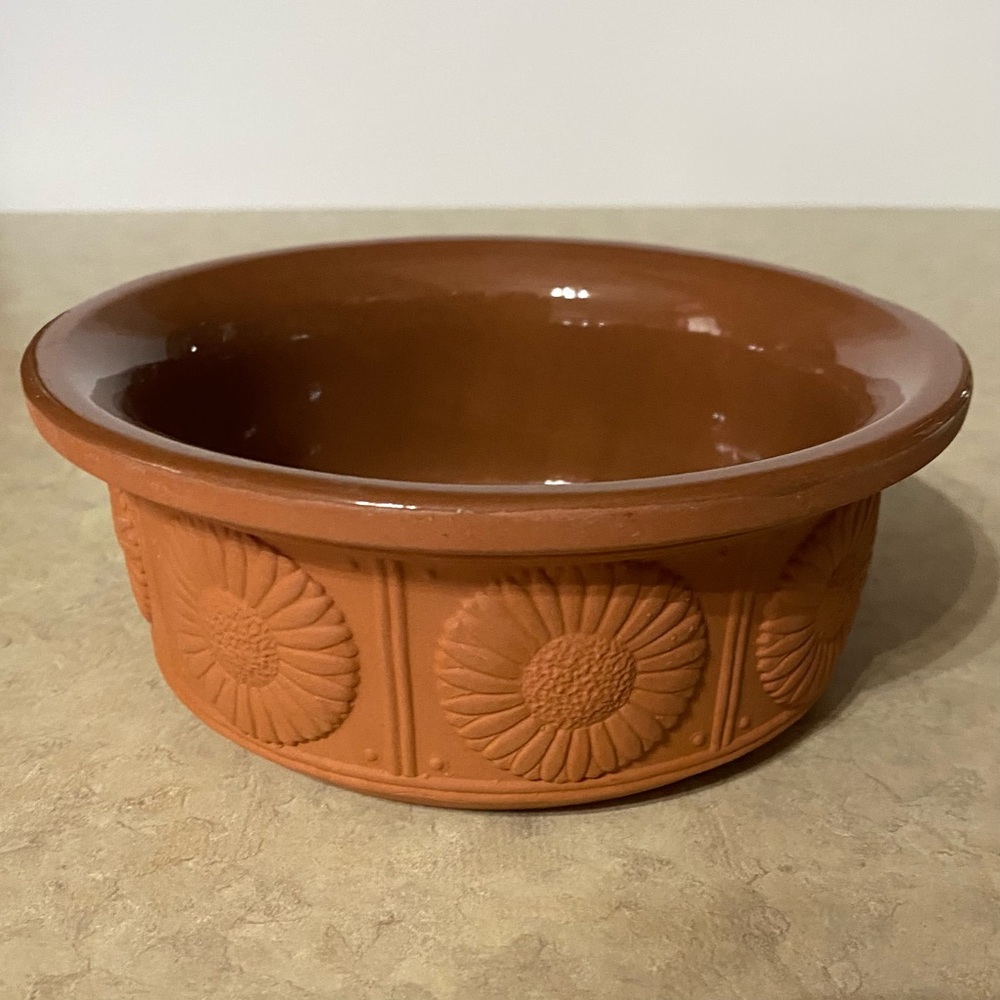 Vintage terra cotta salsa server bowl